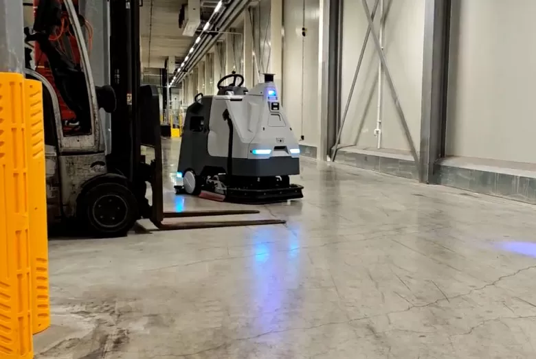 Safer Cleaning Around Forklifts in Warehouses