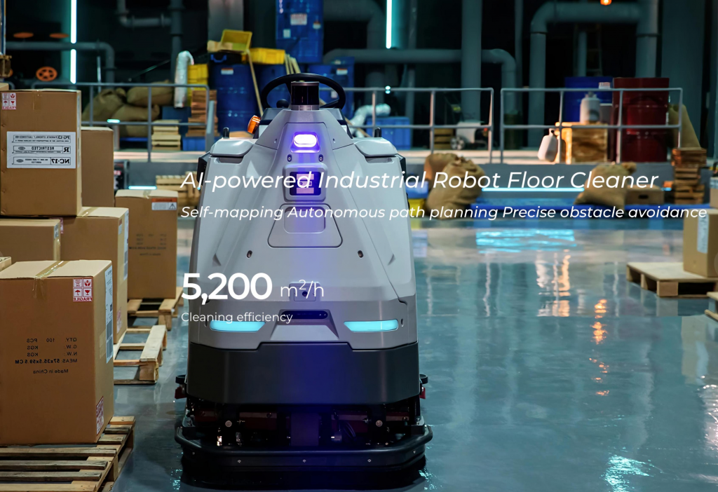 Industrial floor cleaning robot